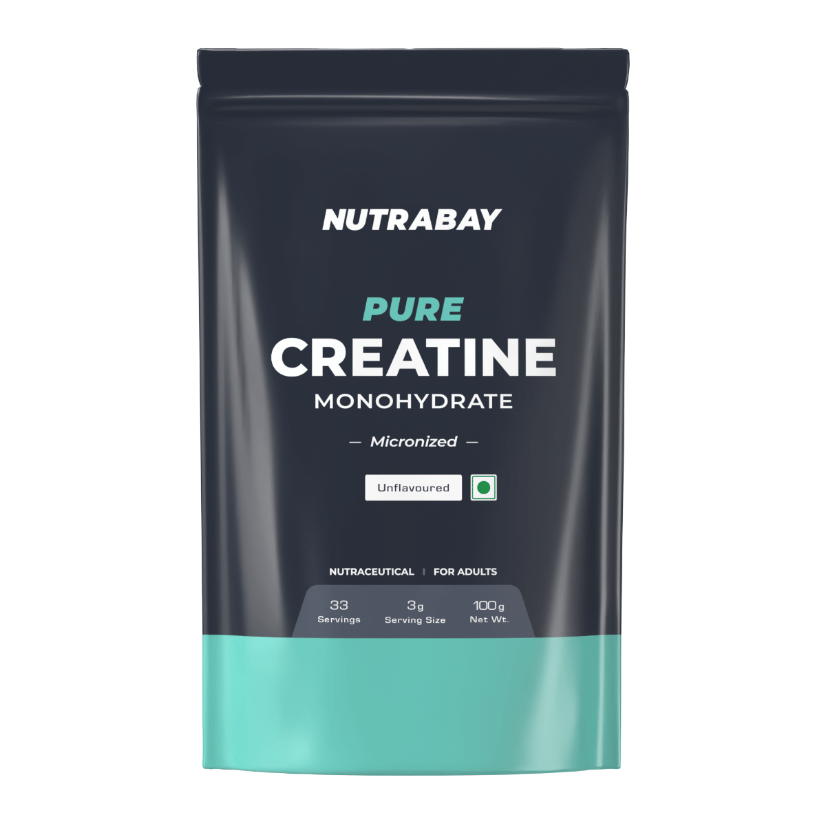 Nutrabay Pure Micronised Creatine Monohydrate 100g | 33 Servings | Unflavoured | Strength