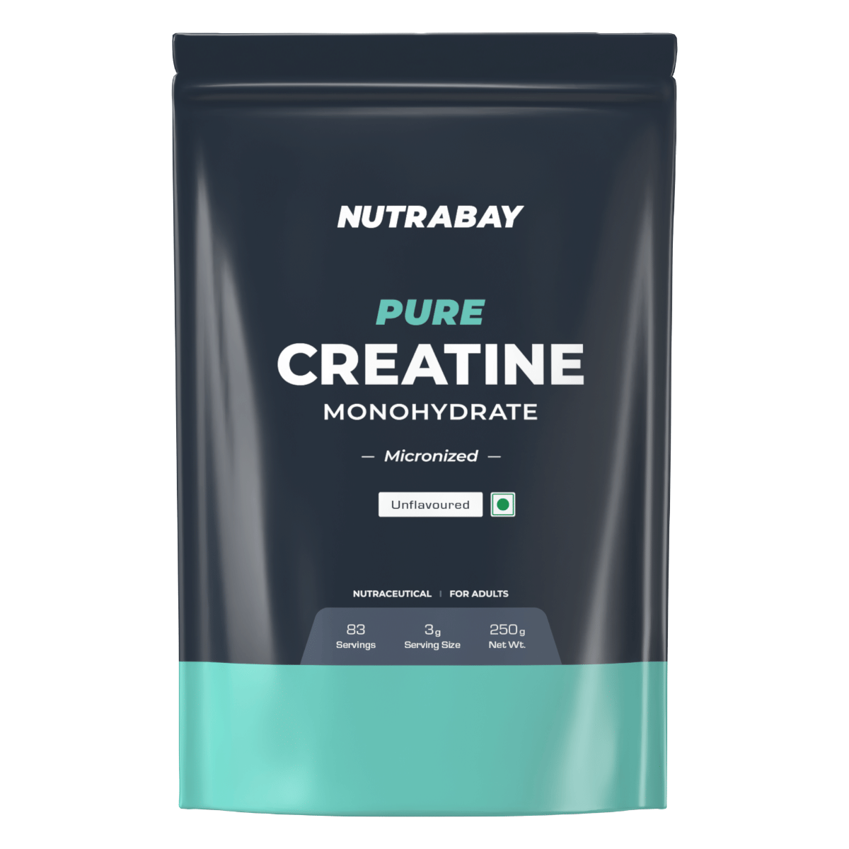 Nutrabay Pure Micronised Creatine Monohydrate 250g | 83 Servings | Unflavoured | Strength