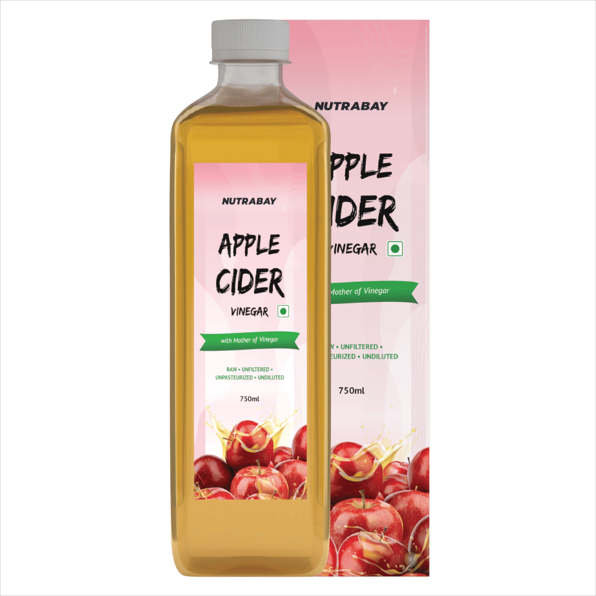 Nutrabay Wellness Apple Cider Vinegar - 750 Ml | Acv With Mother Of Vinegar | Raw, Unfiltered, Unpasteurized & Undiluted | Aids Weight Management & Improves Digestive Health