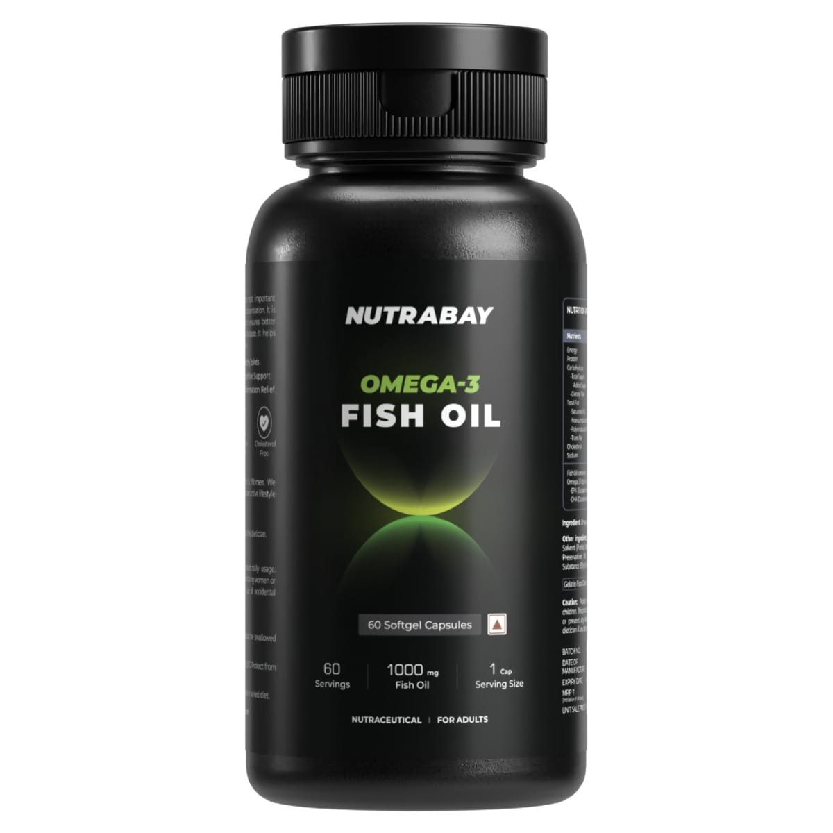 Nutrabay Wellness Omega 3 Fish Oil 1000Mg | 60 Capsules | Heart | Eyes | Joint