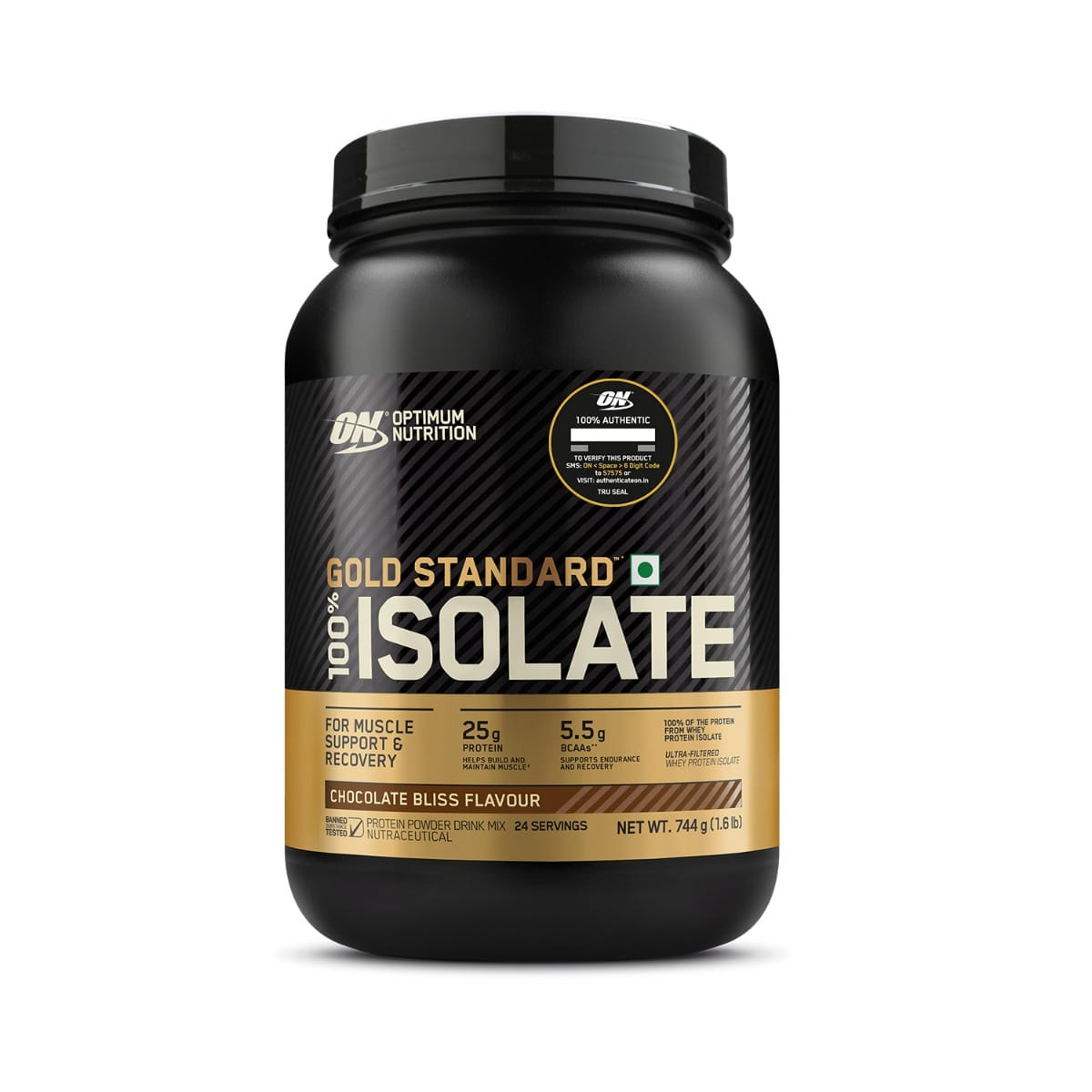Optimum Nutrition (ON) Gold Standard 100% Isolate (Chocolate Bliss), for Muscle Support & Recovery, Vegetarian - 100% Protein from Whey Isolate