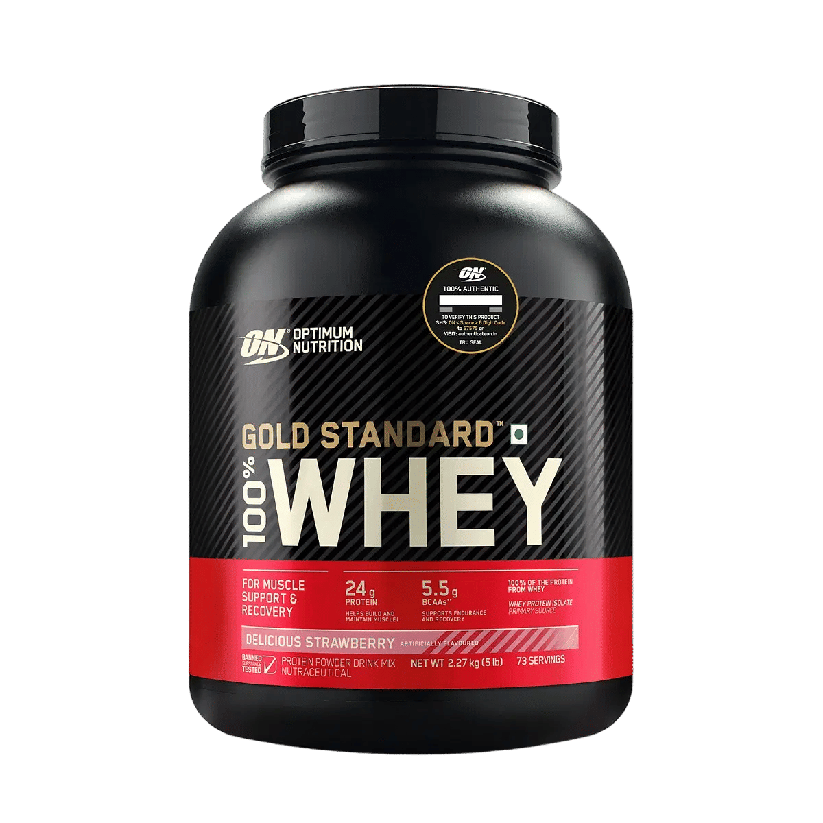 Optimum Nutrition (ON) Gold Standard 100% Whey Protein Powder 5 lbs, 2.27 kg (Double Rich Chocolate), for Muscle Support &amp; Recovery, Vegetarian - Primary Source Whey Isolate