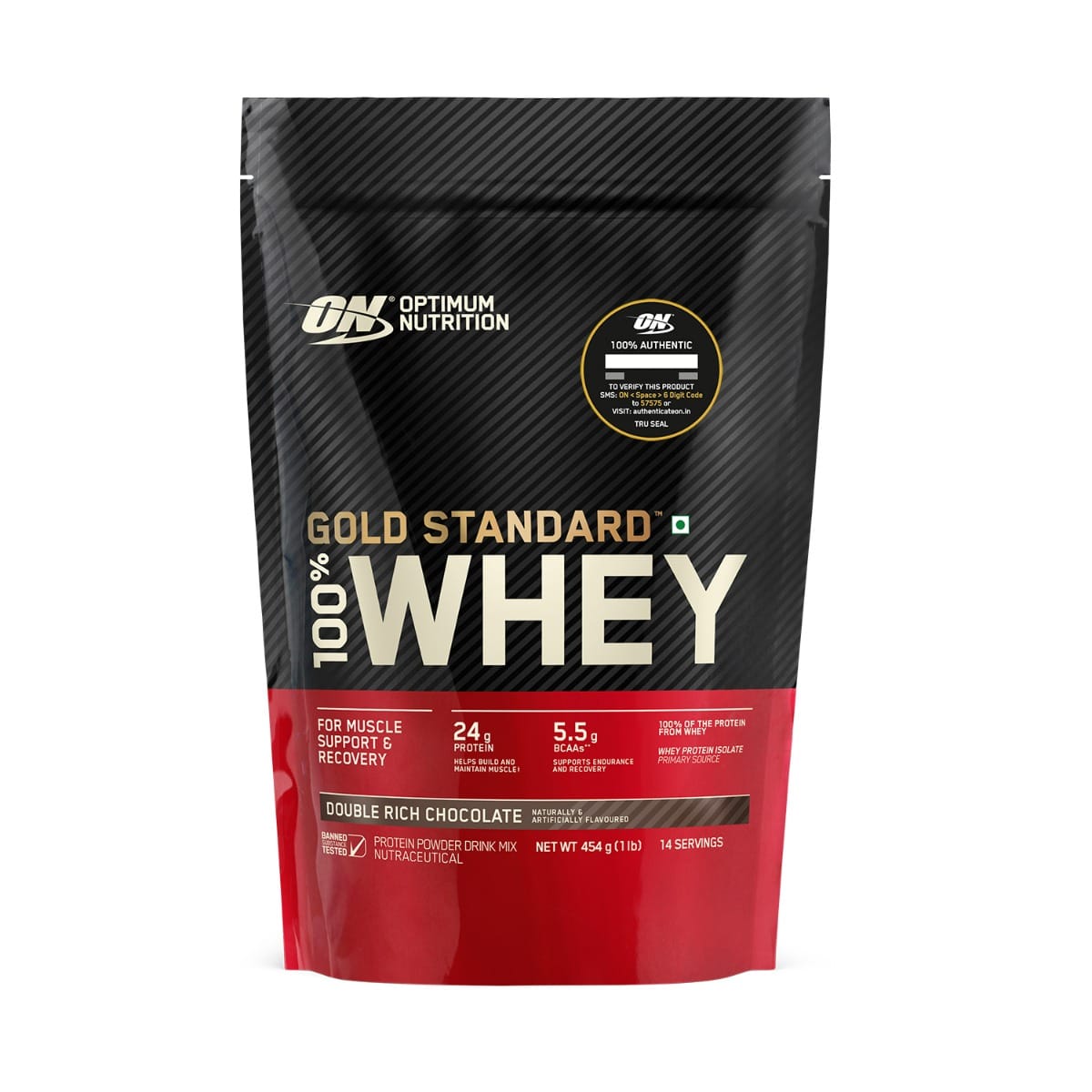 Optimum Nutrition (ON) Gold Standard 100% Whey Protein Powder (Double Rich Chocolate), for Muscle Support & Recovery, Vegetarian - Primary Source Whey Isolate