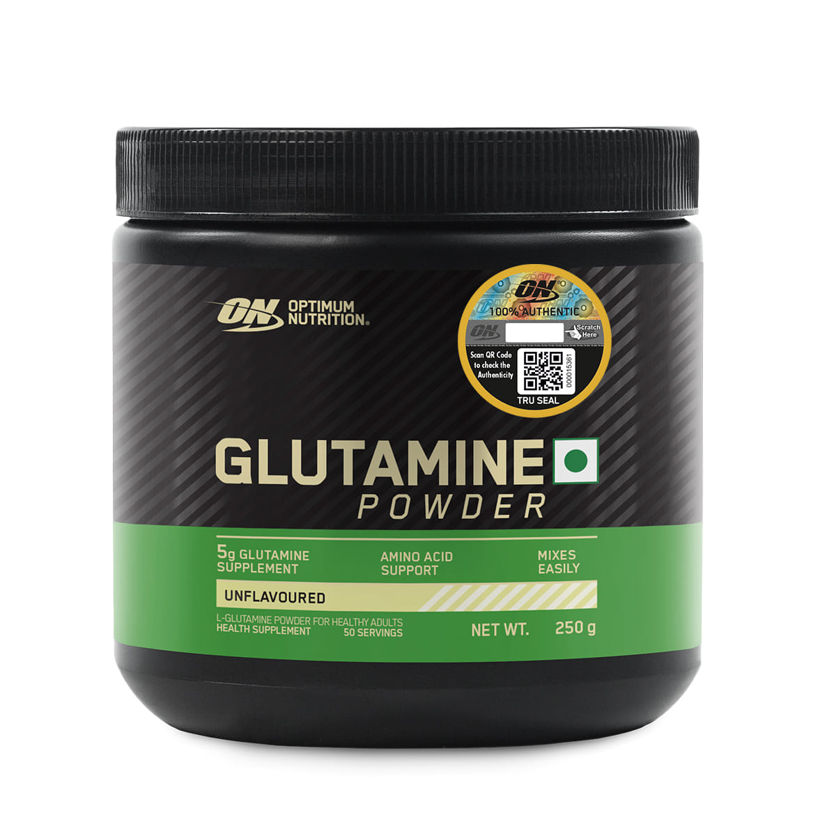 Optimum Nutrition (ON) L-Glutamine Powder- 250 Gram, 50 Serves,  5g Glutamine per serve for Amino Acid Support & Muscle Recovery, Unflavoured.