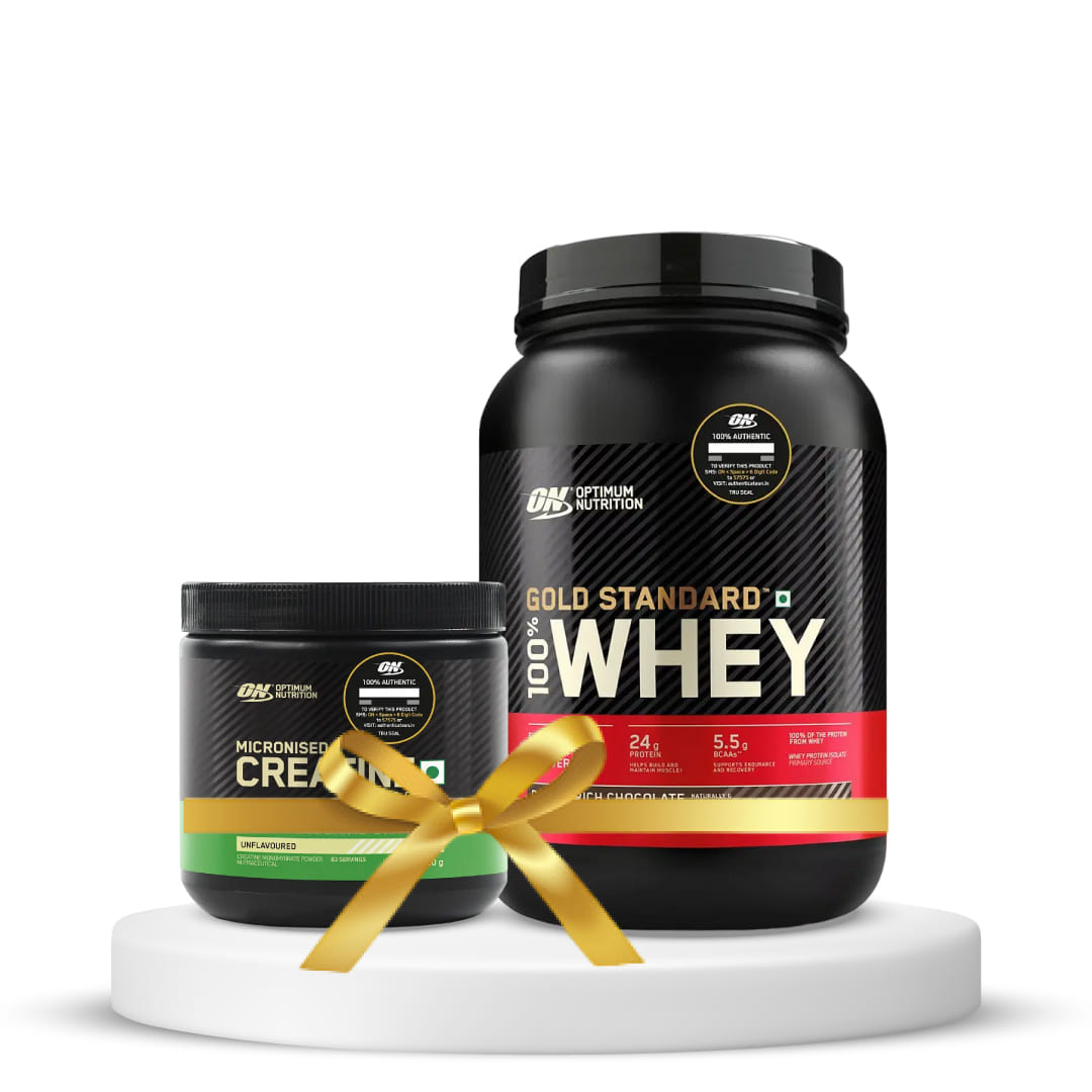 Optimum Nutrition (ON) Gold Standard 100% Whey Protein Powder 2 lbs, 907 g (Double Rich Chocolate) & Optimum Nutrition (ON) Micronized Creatine Powder - 250 Gram, Unflavored