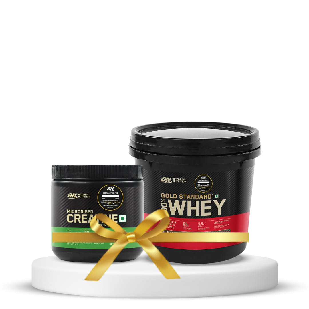 Optimum Nutrition (ON) Gold Standard 100% Whey Protein Powder 4 Kg (Double Rich Chocolate) & Optimum Nutrition (ON) Micronized Creatine Powder - 250 Gram, Unflavored