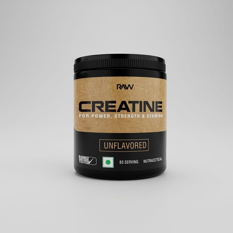 RAW Creatine Monohydrate Powder Unflavored | Micronized Creatine Monohydrate Supplement Helps Workout Performance, Build Muscle & Strength | Creatine for Men & Women, 250g (83 servings)