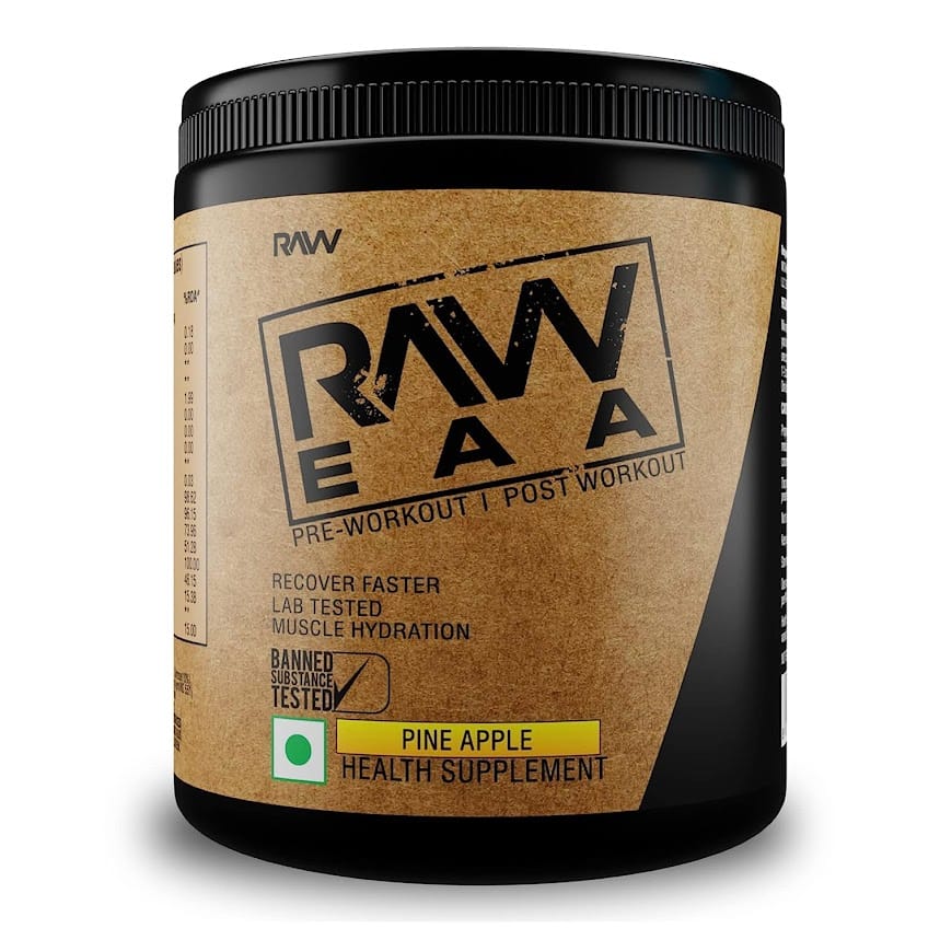 RAW EAA Essential Amino Acids Powder Supplement | Maximize Protein Synthesis, Build Lean Muscle Mass | Increase Strength, Endurance, Recovery 300g