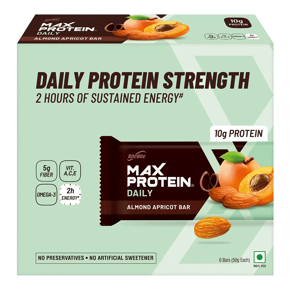 RiteBite Max Protein Daily Almond Apricot (Pack of 6), 300 g
