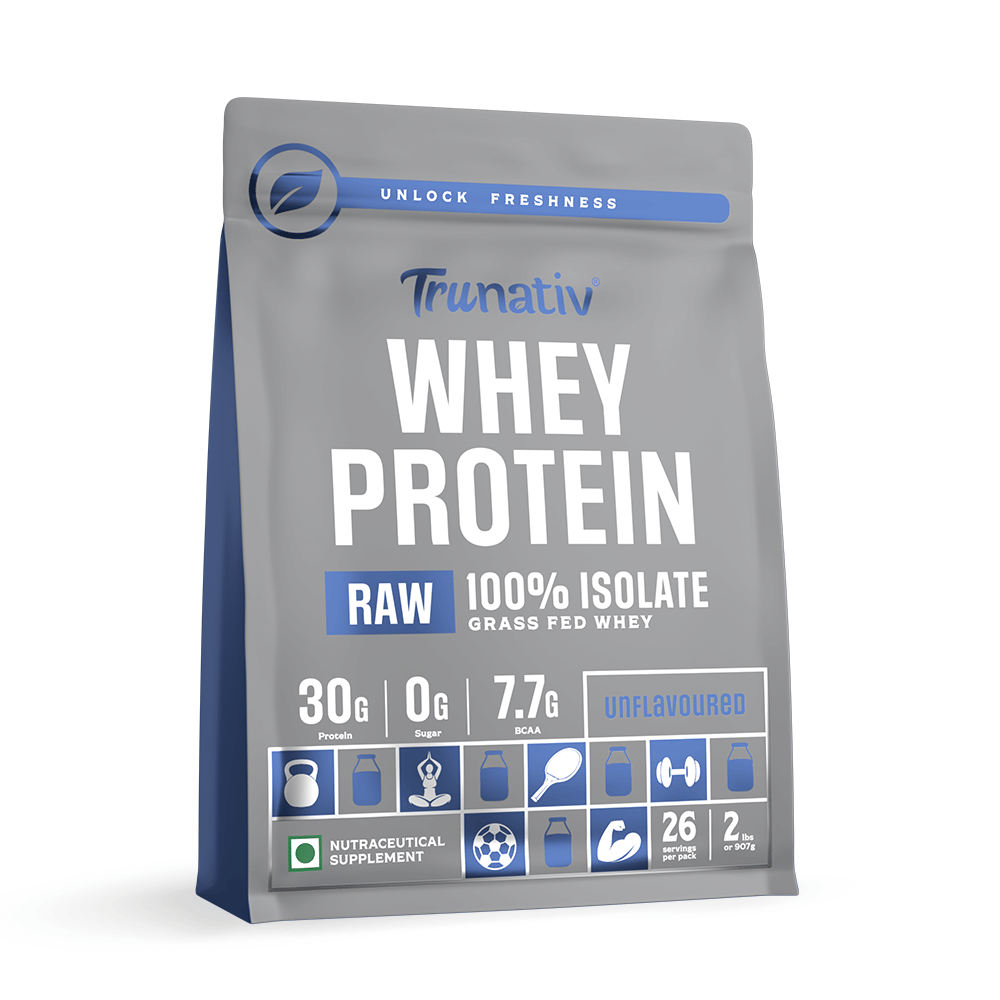 TruNativ Raw Whey Protein Isolate 907gm | 33 Serving | Unflavored | 30g Protein | Lean Muscle Mass