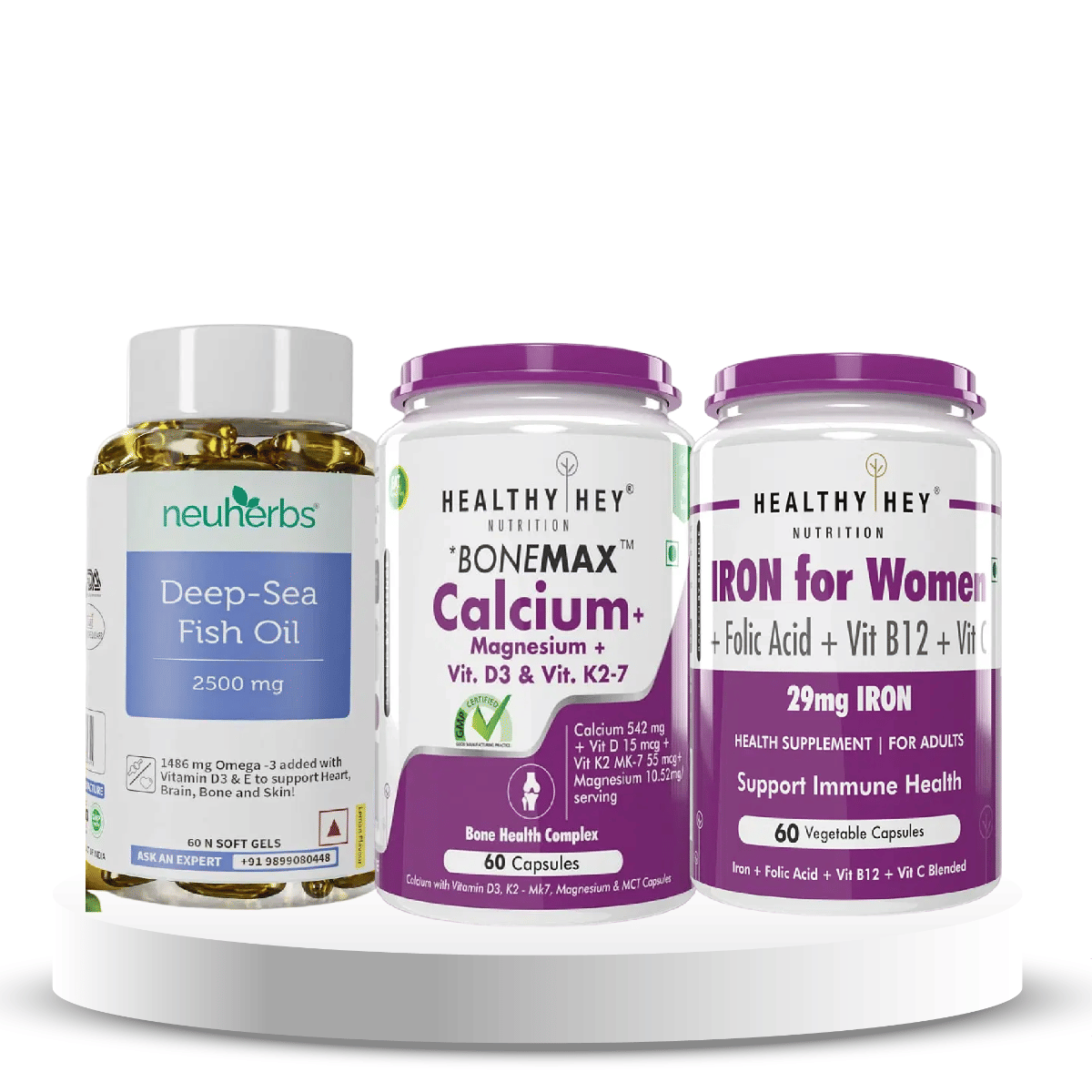 All Round Health Trio (Fish Oil + Ca + Iron)