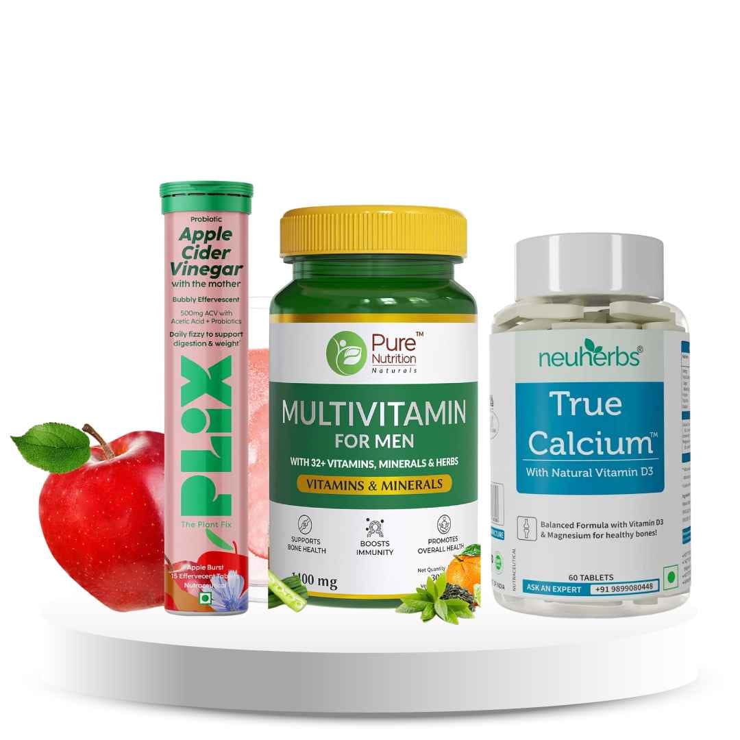 All Round Men’s Nutrition Essential(Cal and Vit D3 + Multivitamin+ Probiotics + ACV)
