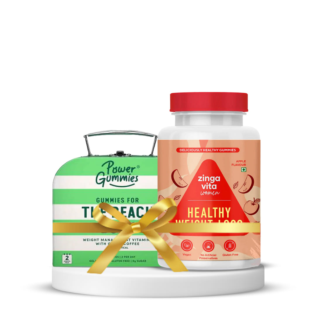 Boost metabolism and detoxification | Power Gummies The Beach Body with Green Coffee, 60 gummies, Orange Twist + Zingavita Women Apple Cider Vinegar Gummies for Weight Management (30 No)
