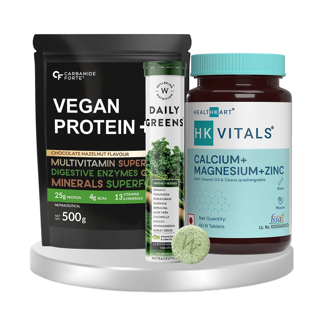 Vitality Boost Bundle for Men (Ca +Mg + Zinc +Protein + Greens)