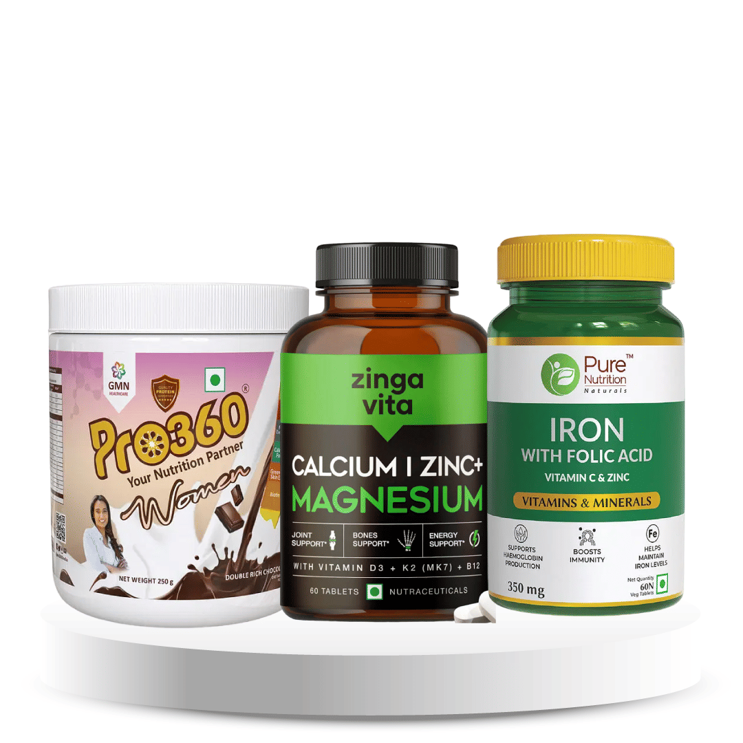 Mid life Wellness Kick start Bundle (Protein + Multivitamin + Cal + Mg )
