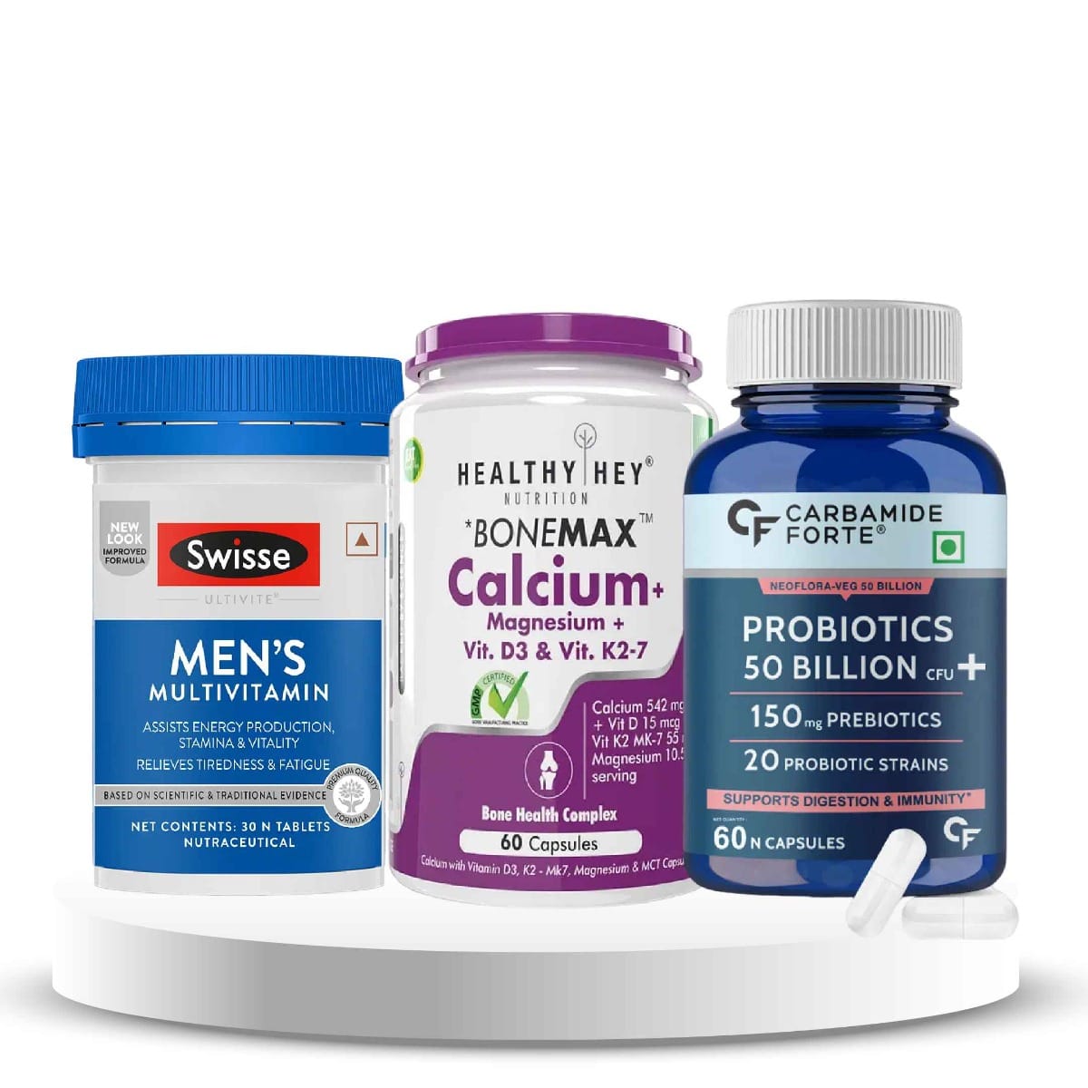EasyFit Essentials for Golden Years : (Ca,Mg,D3,Vit K2 and MK7 + Multivitamin+ Probiotics)