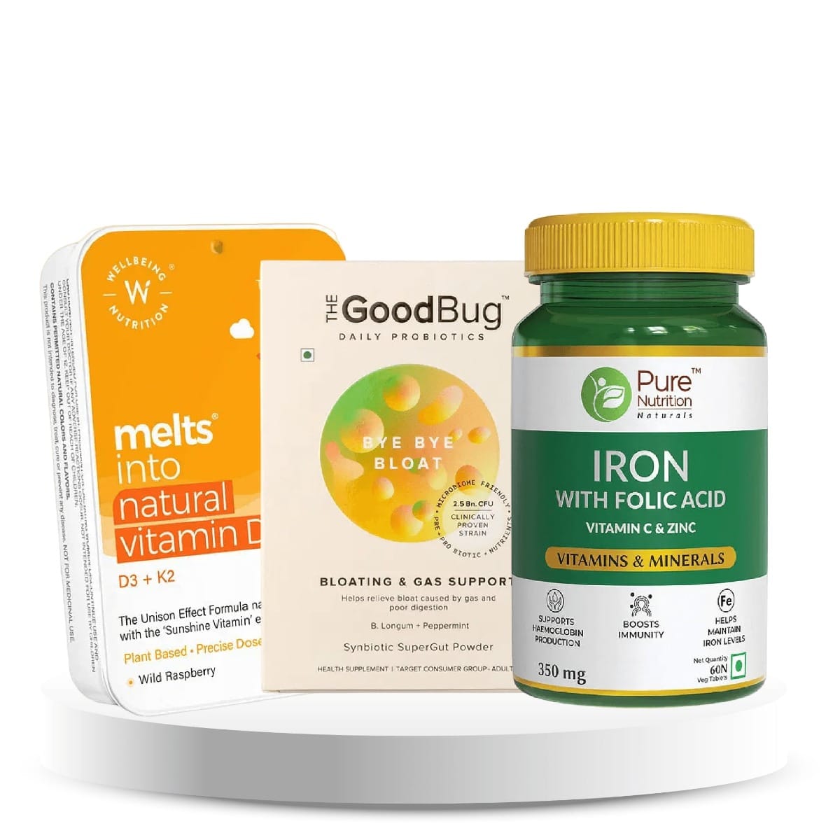 Energize & Thrive Health Kit (Folic Acid + Digestive Enzymes + Vitamin D3, K2 & Many More)