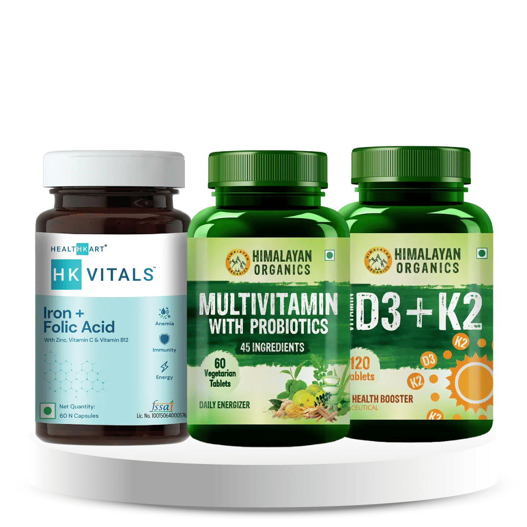 Full Health Essentials Trio (Multivitamin+ Iron and Folic Acid + Vit D3)