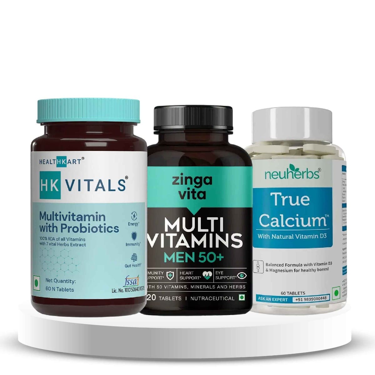 Golden Years QuickHealth Bundle: (Calcium+ Multivitamin+ Multivitamin with Probiotics)