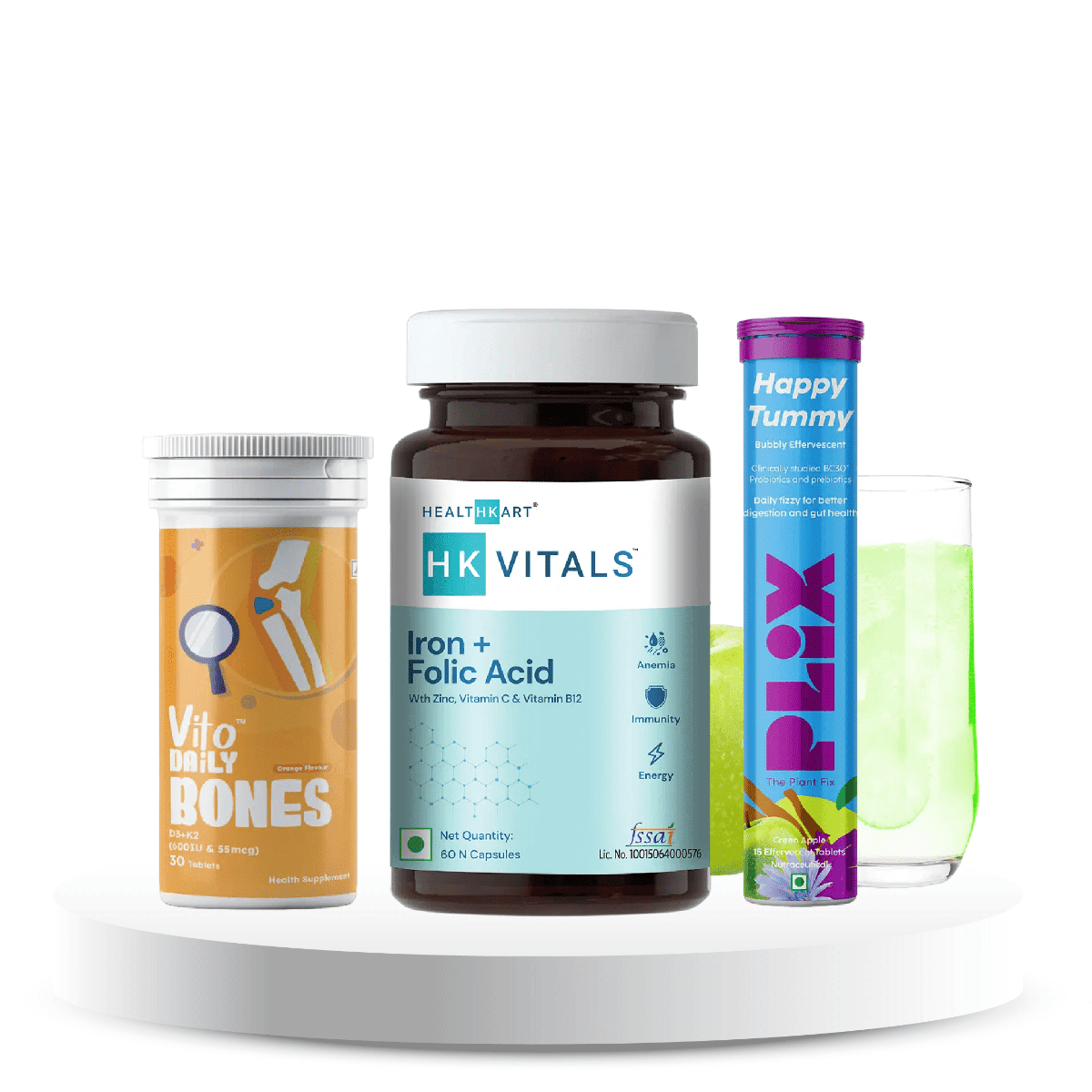 Gut Wellness Pack (Pre & Probiotic + Folic Acid + Vitamin D3, K2 & B12 & More)