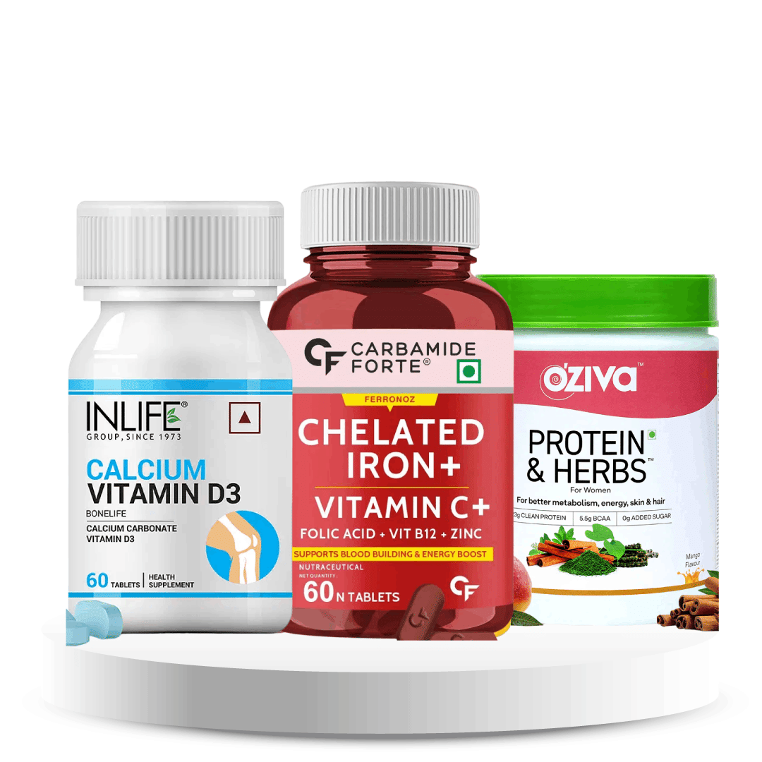 Advance Nutrition Bundle : (Iron + Calcium & Vit D3 + Protein)