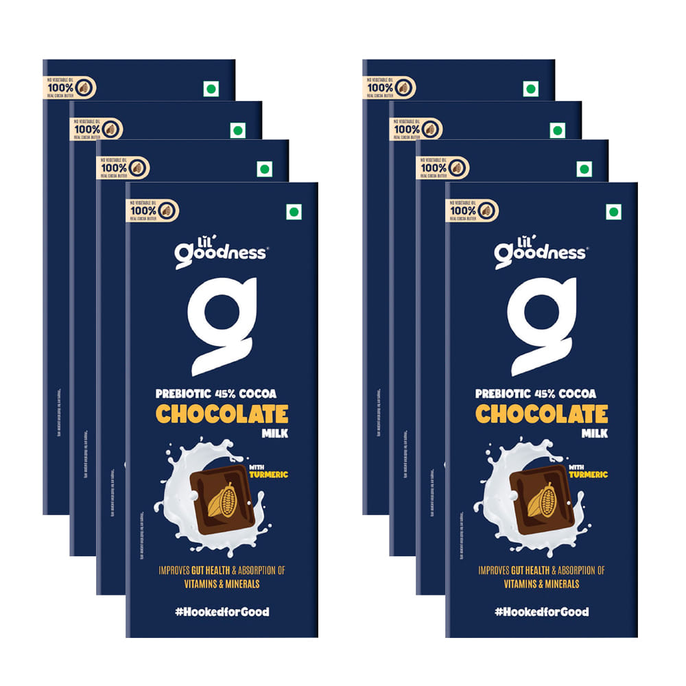 Lil'Goodness Premium Prebiotic Milk Chocolate Milk Chocolate India's First Prebiotic Chocolate (35g - Pack of 6)