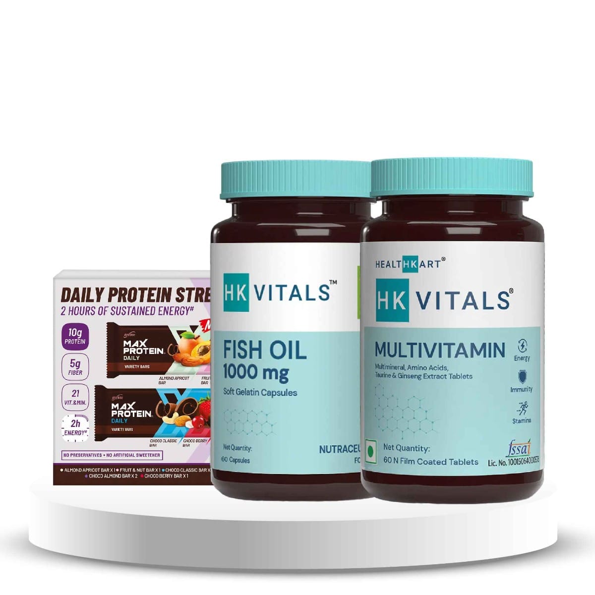 Mid-Life Daily Essentials for Him (Multivitamin+ Protein+ Fish Oil)