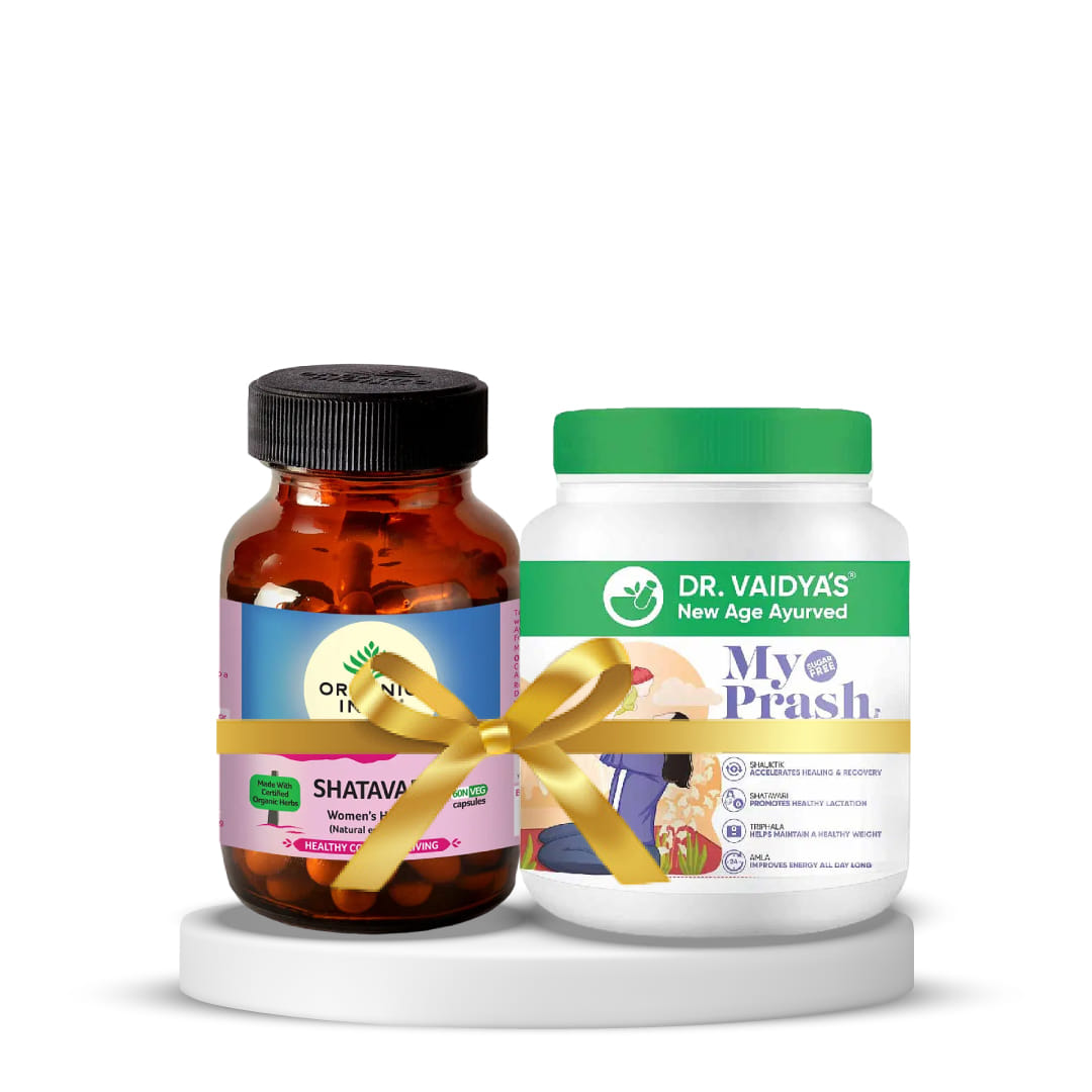 Post-Delivery Care and Women's Health|Dr Vaidya's My Prash Mychyawanprash For Post Delivery Care-900G + Organic India Shatavari 60 Cap