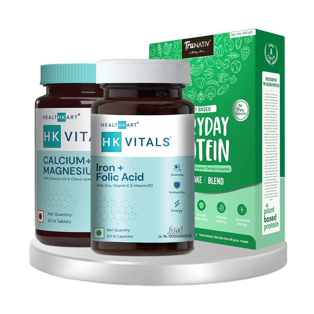 Super Active Pack (Plant Protein + Folic Acid + Calcium, Mangesiun , Zinc & Many More)