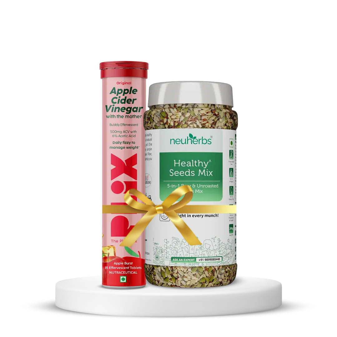 PLIX Apple Cider Vinegar 15 Effervescent Tablets & Neuherbs Healthy Seeds Mix 200 g