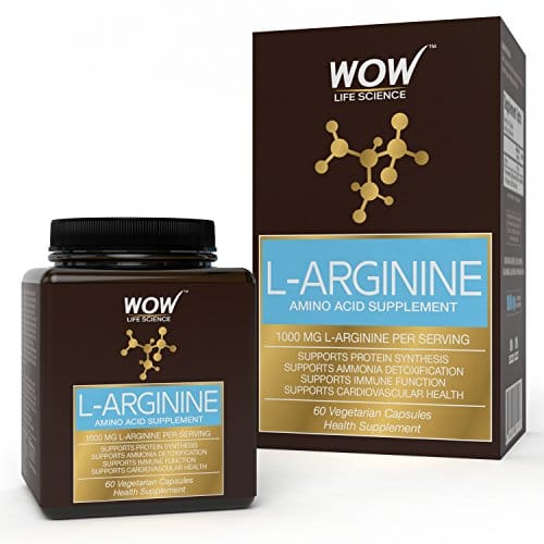 WOW Life Science L-Arginine -Pack of 60 Vegetarian Capsules