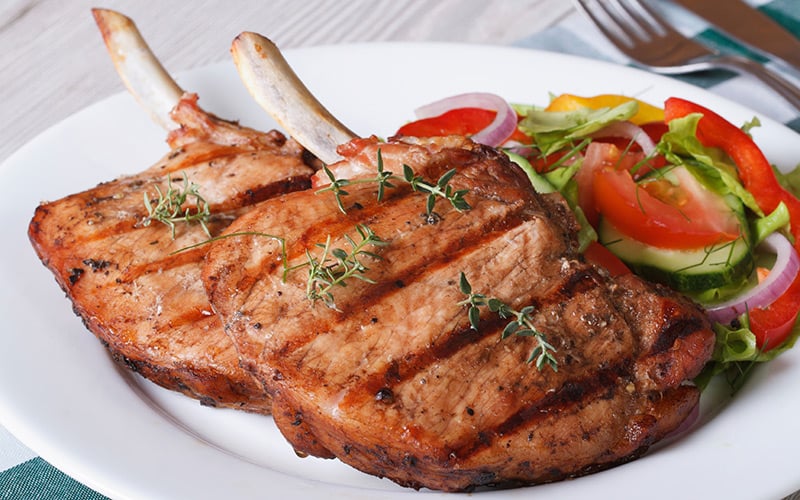 lean pork chops - a good, cheap protein source