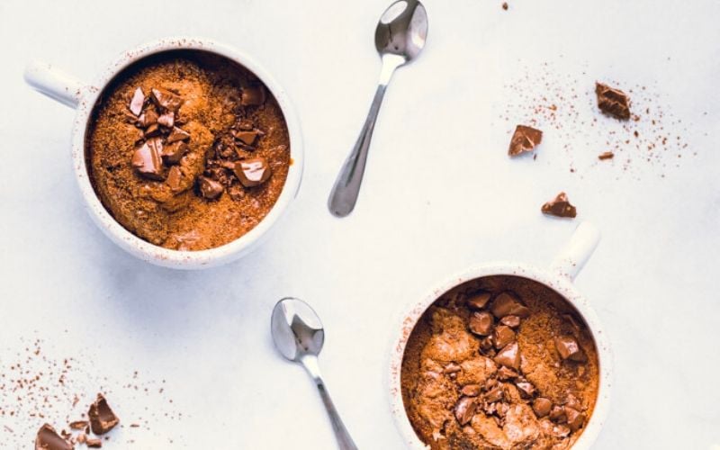 Chocolate Protein Mug Cake Top View