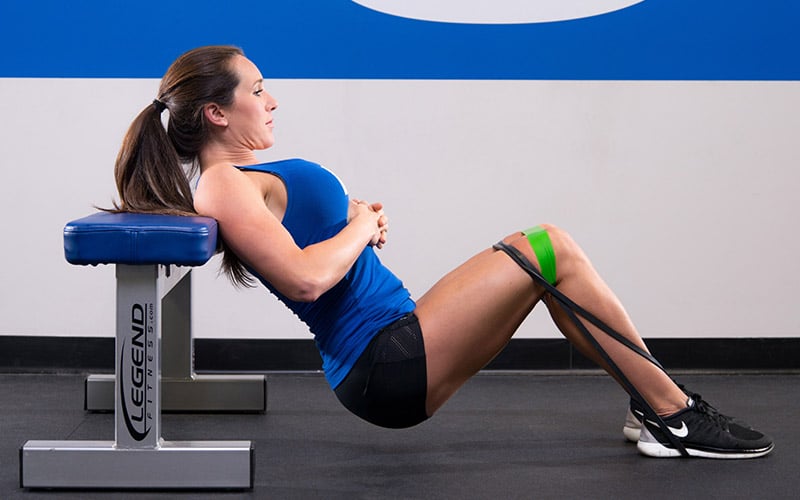 Double Banded Bodyweight Hip Thrust Glute Exercise