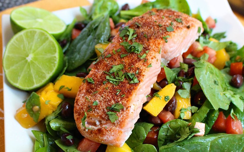 Easy High Protein Lunches - Chili Lime Salmon Salad