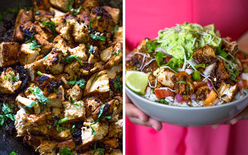 Easy High Protein Lunches - Qdoba Style Chicken