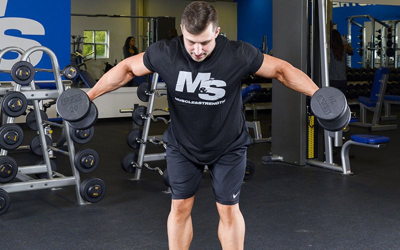 Athlete Performing Bent Over Rear Delts Flys