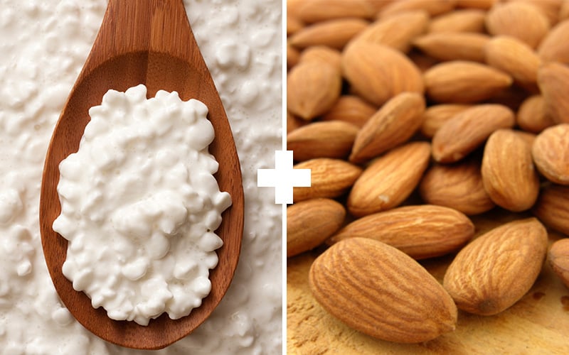 5 Muscle Building Meals To Eat Before You Sleep - Cottage Cheese + Almonds