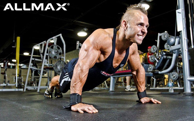 ALLMAX Athlete finishing chest day with Pushup:30