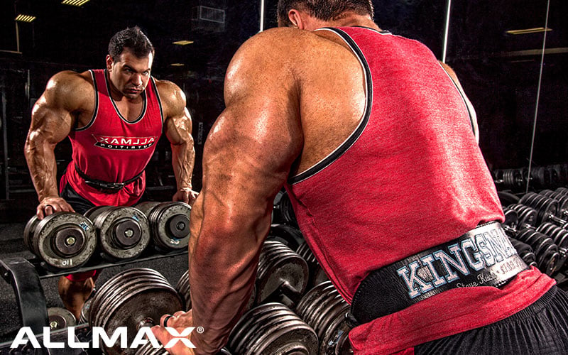ALLMAX athlete performing run the rack rows