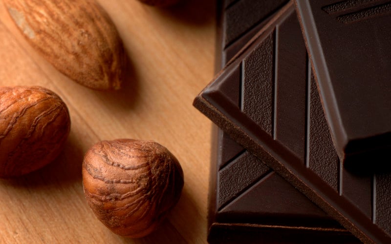 mixed nuts and dark chocolate