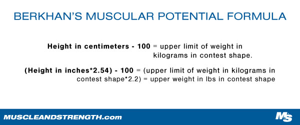 Berkhans Formula for Maximum Muscle Potential