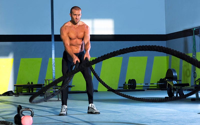 Cardio for Fat Loss: Full body fat burn with battling ropes