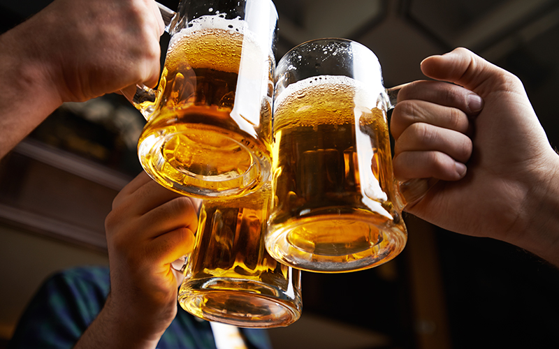 Drinking Beer Glass