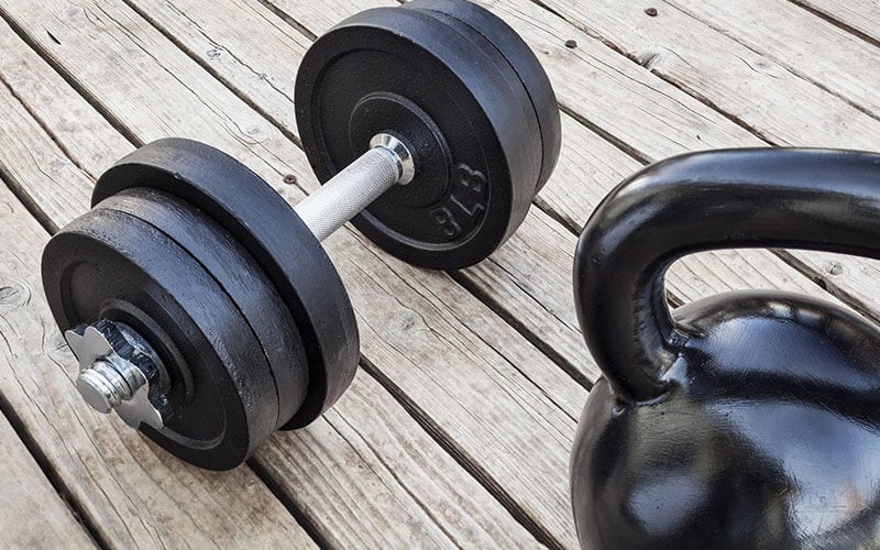 Dumbbell and Kettlebell