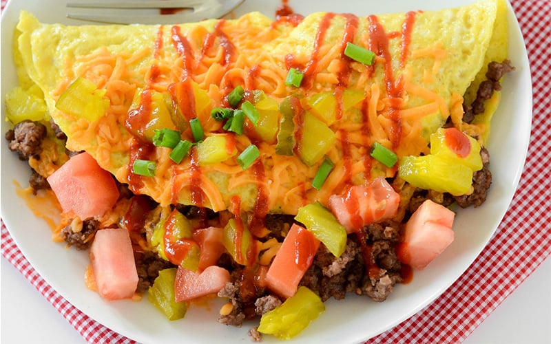 Cheeseburger Omelet