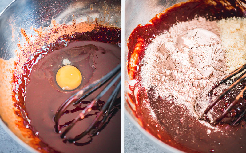 Chocolate Protein Brownie Ingredients Mixed