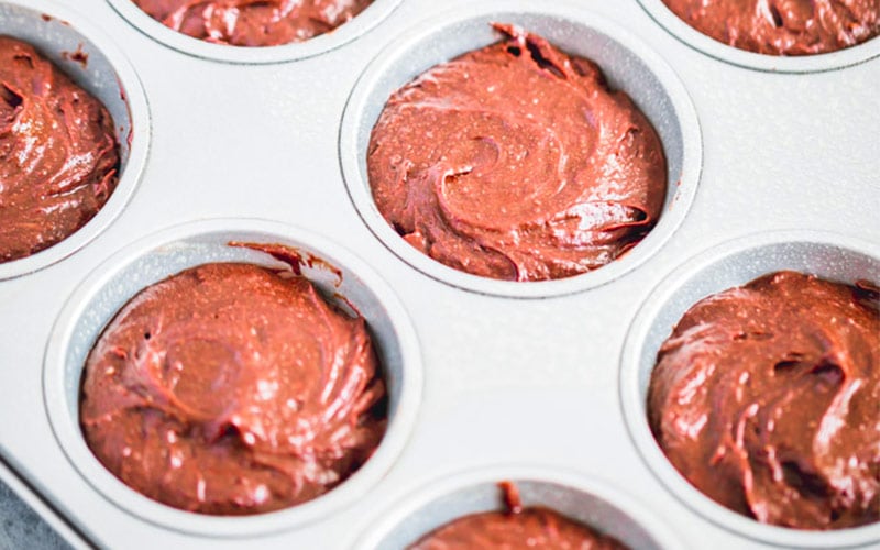 Chocolate Protein Brownie Batter in Baking Pan