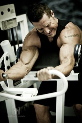 Micah LaCerte bicep curl workout.