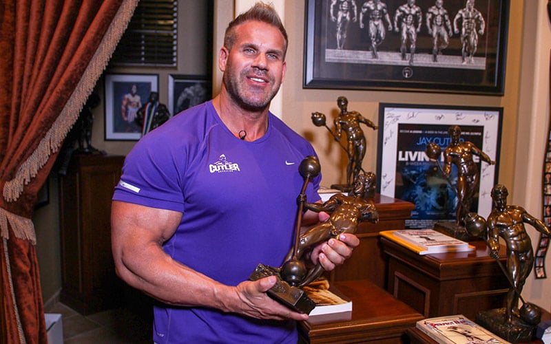 Jay Cutler Holding Olympia Trophy